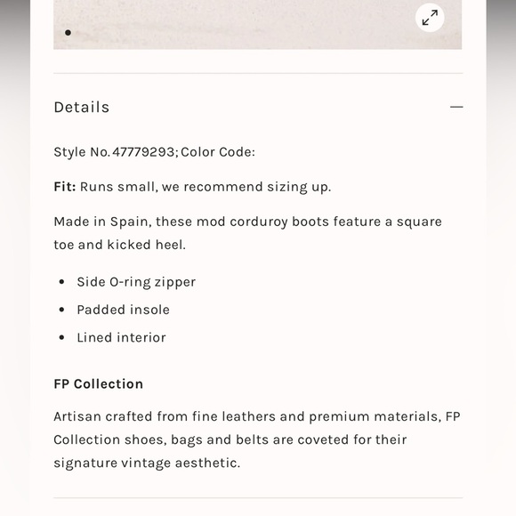 Free People Ariel Ankle Boots Corduroy Size 36EU (5.5US) - Picture 11 of 11